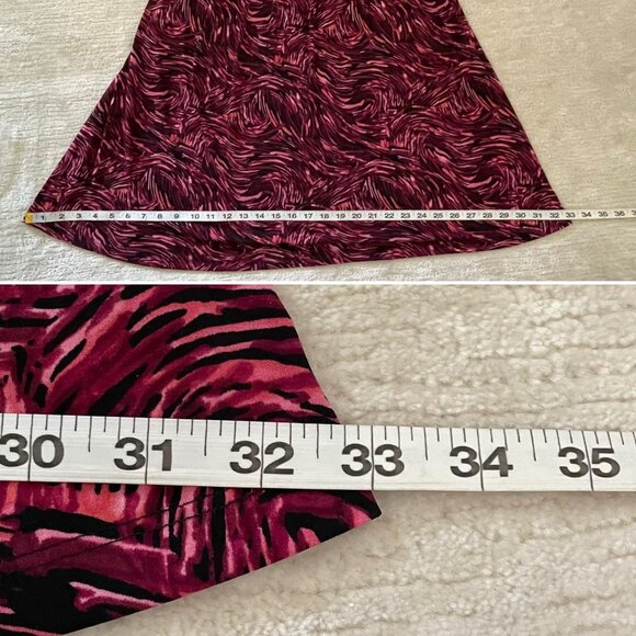 Style and Co V Neck Dress Womens S Pink Black Abstract Print 3/4 Sleeve Elastic - Picture 9 of 12